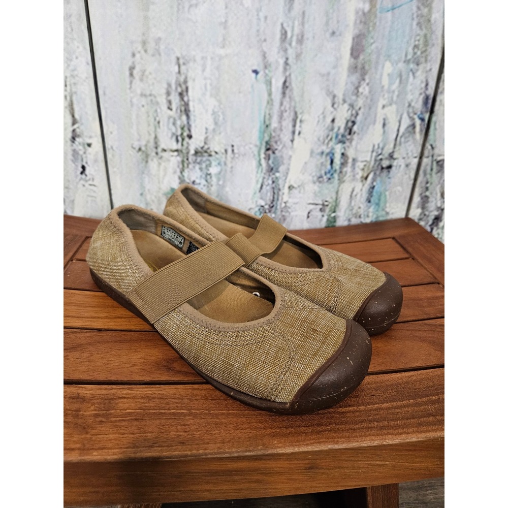 KEEN Sienna MJ Canvas Mary Jane Flats Tan Brown Womens 8.5
